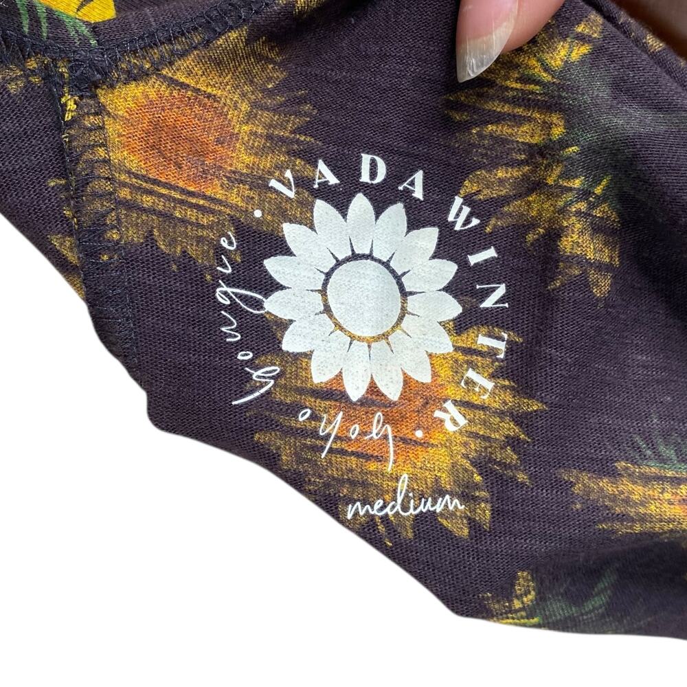 Vada Winter Organic Cotton Sunflower Open Cardigan Duster Kimono Pockets M - Picture 7 of 8